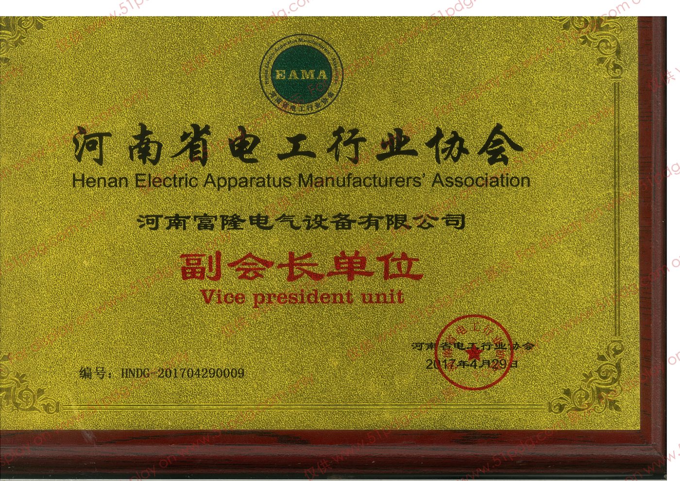 Vice President Member — Henan Electric Apparatus Manufacturers' Association